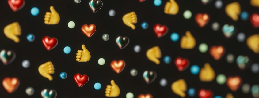 a close up of a bunch of hearts on a black background